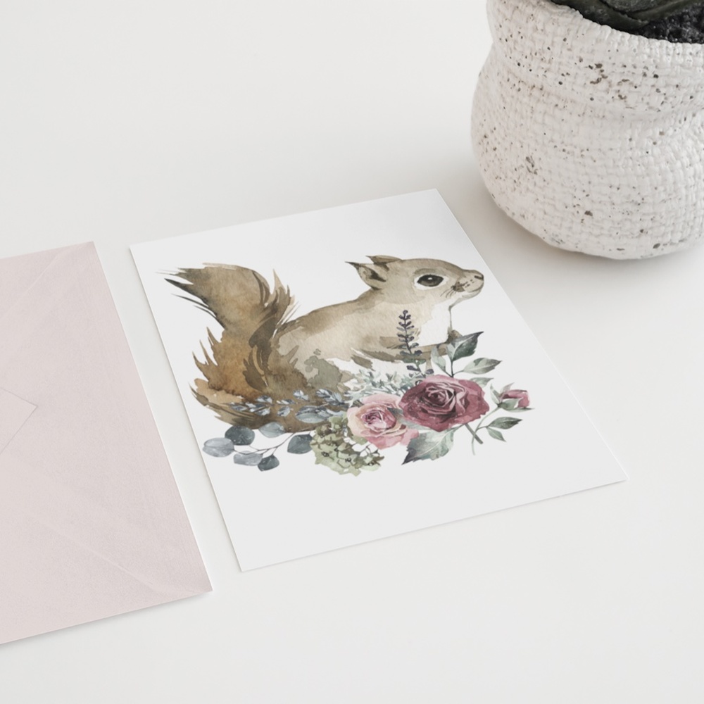 Chipmunk Squirrel Wall Art Watercolor Print Unframed - Picture 6 of 10